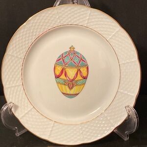 EMAIL DE LIMOGES FABERGE' EGG DINNER PLATE by Godinger Easter Décor